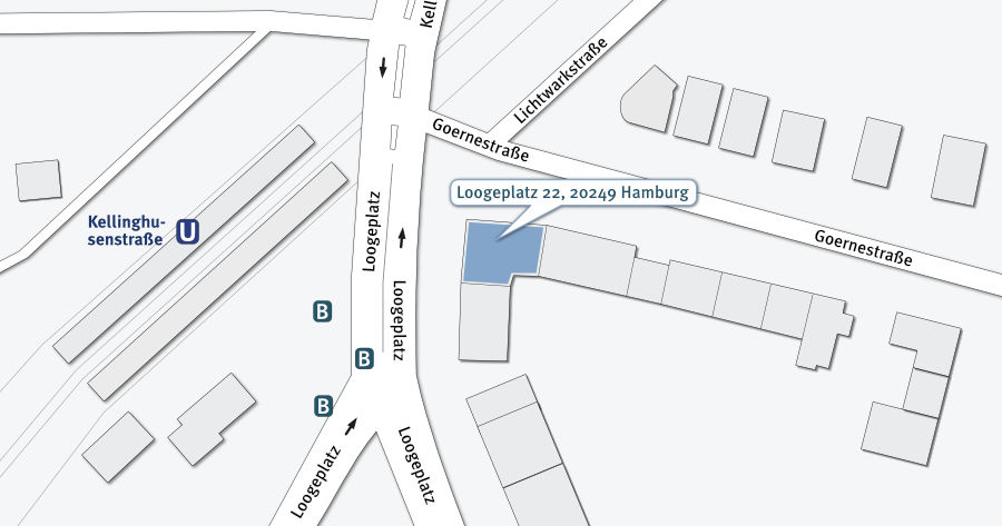 Umgebungsplan Praxis DM, Anfahrt und Adresse siehe oben